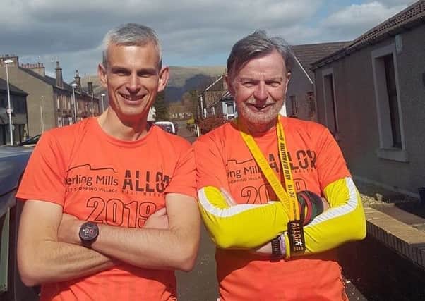 Calum Stewart, left, and Frank Birch, of Lauderdale Limpers, who tackled the Alloa Half Marathon.