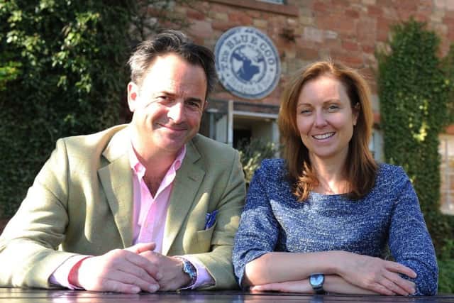 Billy and Rachael Hamilton outside the Blue Coo Bistro at the Buccleuch Arms, St Boswells