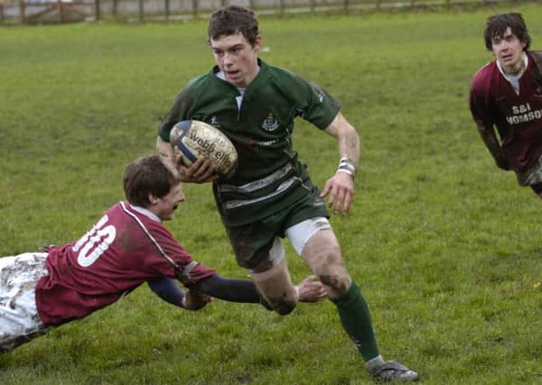 Richard Wilkinson playing for Hawick Wanderers.