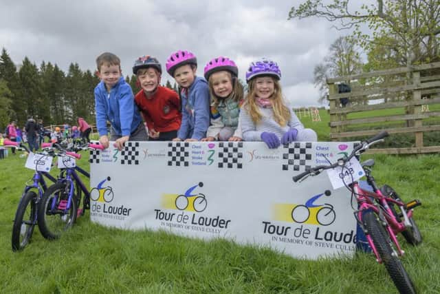 Isaac Santini , Callum Murray , Hanna Graham , Madison Thomson and Alice Murray, pictured on the podium for there Cully Cross event