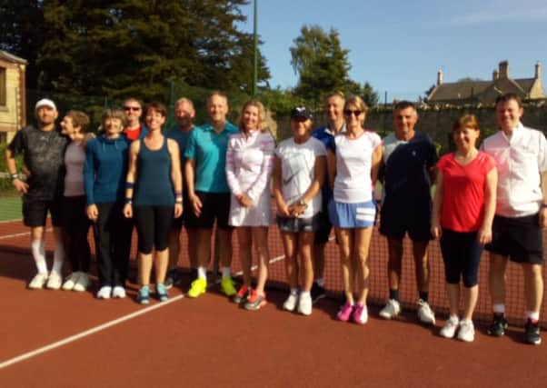 Entrants in the mixed doubles open tennis tournament.