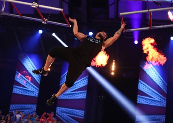 Ali Hay taking on one of the obstacles in Saturday's Ninja Warrior UK eliminator round.