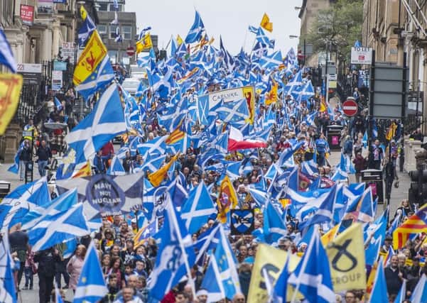 Thousands march in pro-independence rally in Glasgow. All Under One Banner is coming to Galashiels this Saturday.