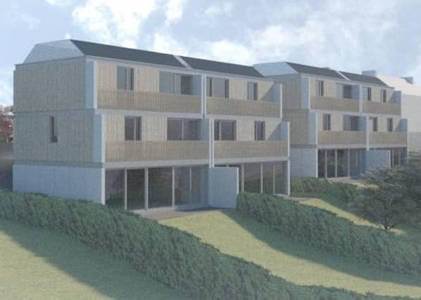 Four low-carbon homes proposed for a plot west of Thornwood Lodge in Hawick's Weensland Road.
