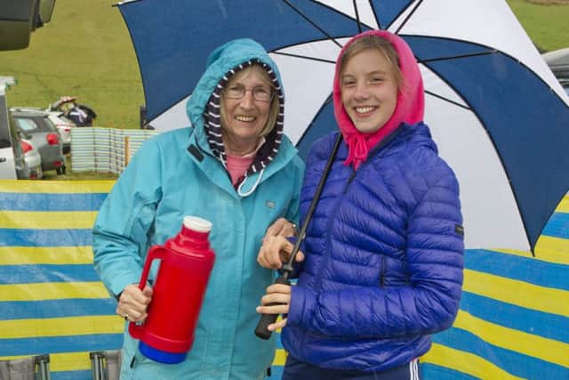 Jean Gordon and Ava Hughes were glad of a warm coffee at Mosspaul.