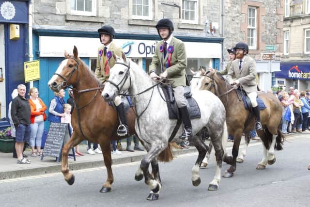 Selkirk standard bearer Craig Monks and attendant Adam Nichol.