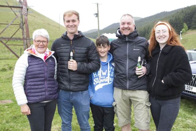 Morag Henderson and ex Melrosian Sam Thomson with Keir, Jamie and Kitty Thomson.