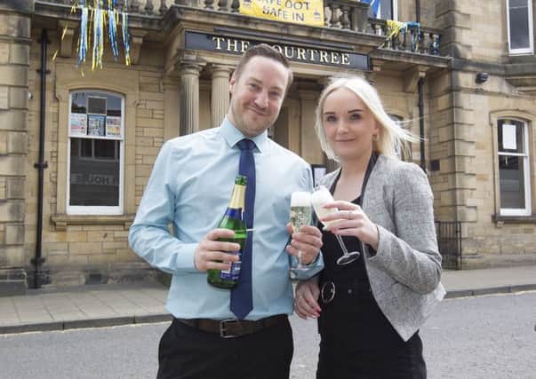 Bourtree boss Richard Conway and wife Terri celebrating the Hawick pubs reprieve from a planned sell-off.