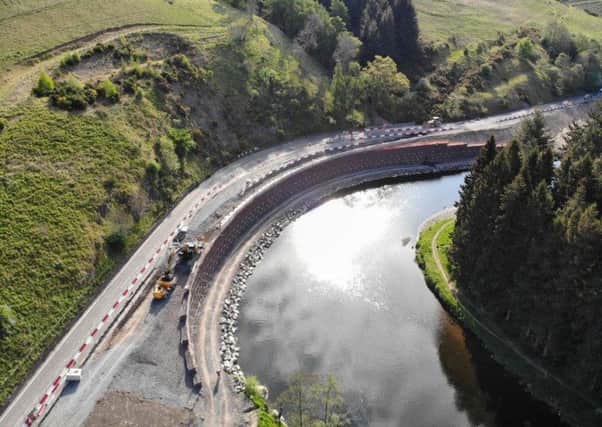 Work under way on the A72 at Dirtpot Corner between Innerleithen and Peebles. Photo: Maccaferri.