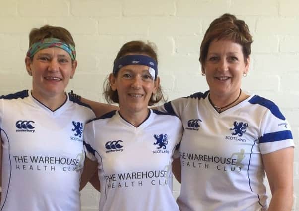 Selected for Scotland - left to right Jackie Wilson, Carolyn and Janet Jack.
