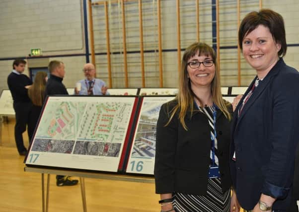 Plans for a new campus in Jedburgh with the two primaries and the grammar school being housed under one roof. L-r, Headteacher of Jed Grammar Susan Oliver, Claire Turnbull (headteacher of Parkside and Ancrum schools) and Donna Mason (director of children and young peolpe's services) with the plans on show.
