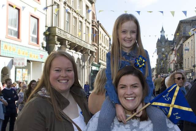 Action and revellers on Common Riding Friday in Hawick.