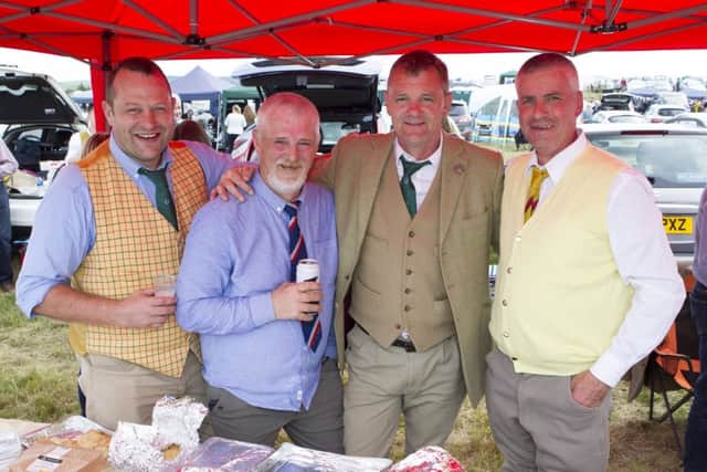Action and revellers on Common Riding Friday in Hawick.