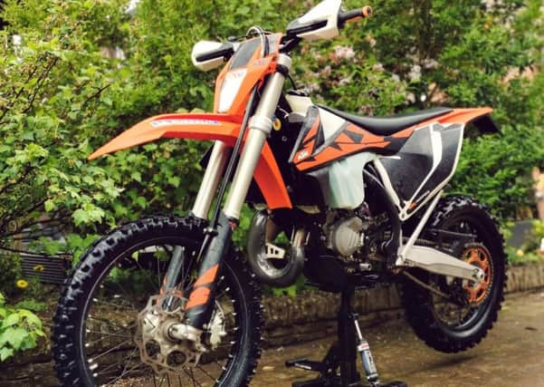 The 2018 KTM 125 XC-W off road Enduro bike stolen from Kelso between June 7 and 14.