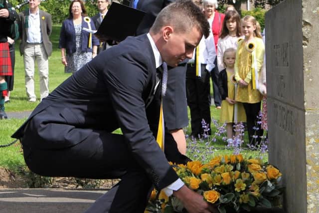 Sunday's wreath-laying ceremony and football tournament.