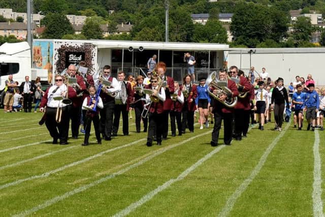 The Gala Town Band leads the parade to the Braw Lad/Lass