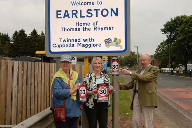 Earlston community councillors Gil Cooper,Sheila Gibb and Disney Barlow.