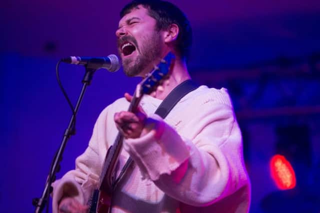 Biffy Clyro singer Simon Neil performing with Frightened Rabbit at Kelvingrove Bandstand in Glasgow.