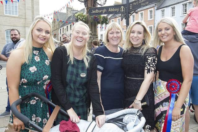 The lasses with Herald's mum Jen Reid and sister Julie.