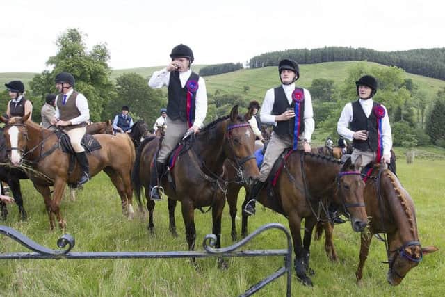 The cavalcade enjoys refreshments and a sing song at Egerston House.