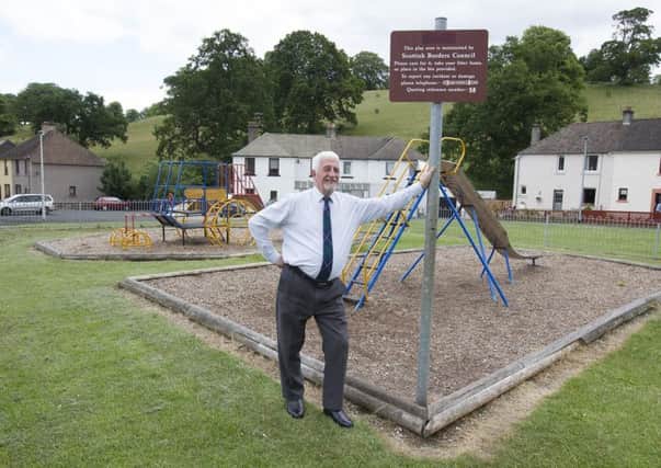 Jedburgh councillor James Brown at the town's Priors Meadow playpark.