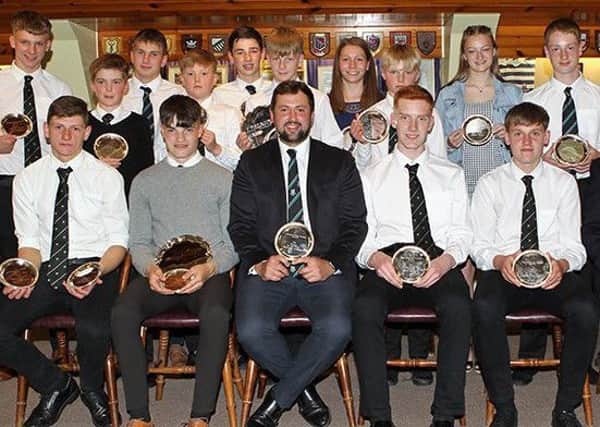 Some of the recipients at Melrose junior awards presentation (picture by Douglas Hardie).