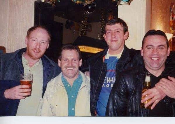 Regulars at the Railway Inn in Galashiels back in the day.