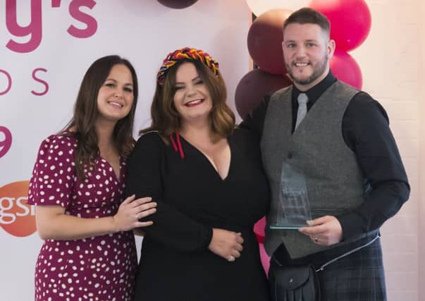 Earlston's Keith and Marie Briggs with, left, author Giovanna Fletcher.