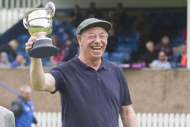 Roy Laidlaw won the 60m Handicap for entrants aged over 45 (picture by Bill McBurnie).