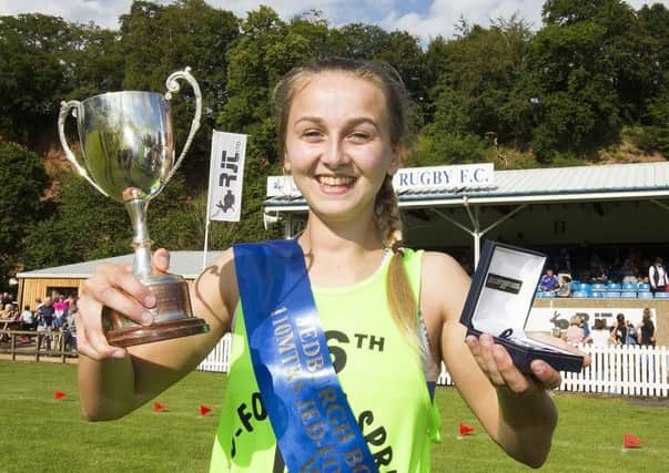 Rianna Sterricks  was delighted to win the Jedburgh 110m Sprint.
