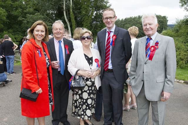 Dignitiaries and guests at Ferniehirst Castle.