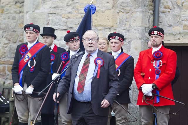 Lord Lothian welcomes the crowds to his home at Ferniehirst.