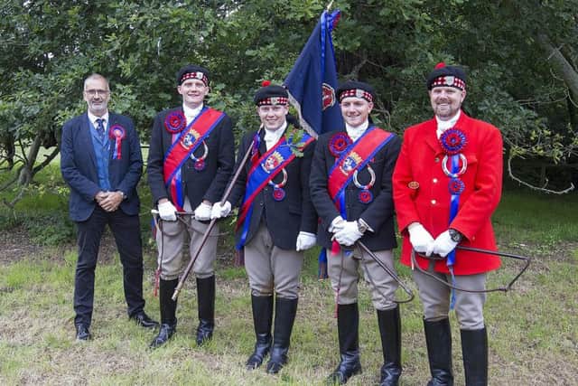 The principals with acting president of the Callants' Club Jim Steele, at the Capon Tree.