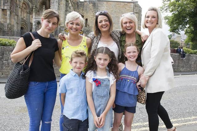 Laura Hill, Karen Stevens, Emma Hall, Nicola Porterfield, Tracey Melrose, with youngsters Oliver Stevens, Jessica Stevens and Layla Hall.