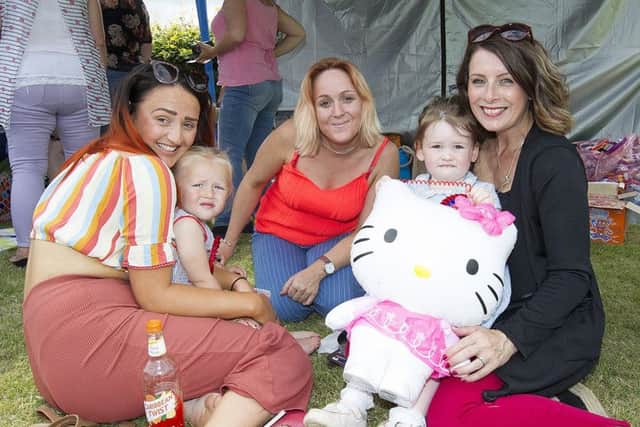 Sherene Wallace, Darci Ramsay, Kirsty Slorance, Paula Whitecross and Molly Flemming enjoy the entertainment.