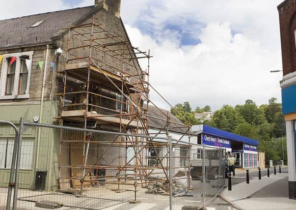 The building in Park Street, Galashiels, affected by Sunday's wall collapse.