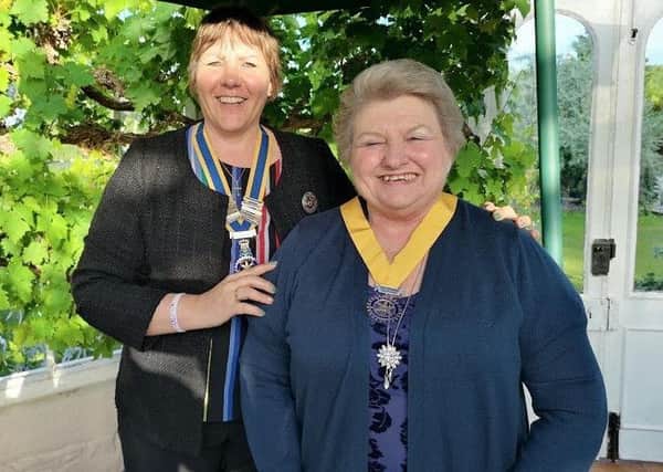 New Galashiels Rotary Club president Lynda Stoddart, pictured left, can certainly rely on her deputy for support  its her mum.
Ruth Collin handed over the presidency to Lynda at a gathering of Rotarians in the towns Kingsknowes Hotel. But to make the occasion extra special, Lynda welcomed her mother, Liz Jamieson, pictured right, as vice-president.