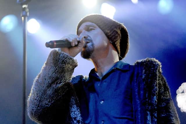 James frontman Tim Booth on stage in Linlithgow last August. Photo: Michael Gillen