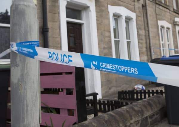Police cordon at the scene in Scott Street, Galashiels.