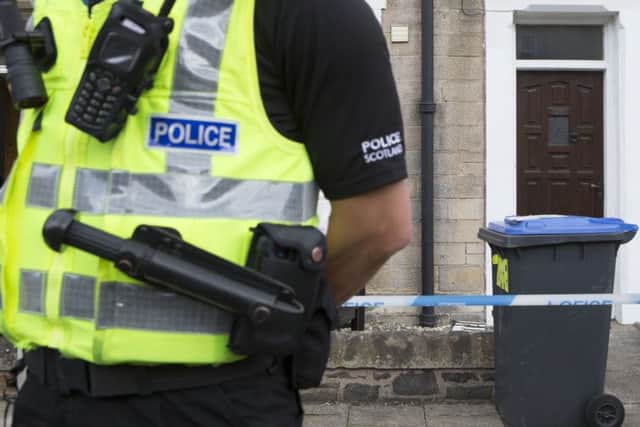 Police cordon at the scene in Scott Street, Galashiels.