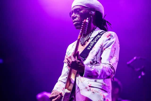 Nile Rodgers on stage at 2019's Kendal Calling. Photo: Jody Hartley