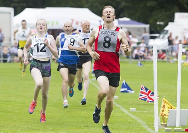 Number eight, Matthew Fleming, from Kelso, won the 800m open ahead of Emma Brus of TLJT (picture by Bill McBurnie)