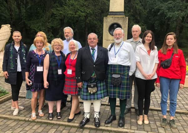 Members of the Rhymers Group, Earlston, attending commemorations in Russia. The first Scottish group to be invited there in around 30 years.