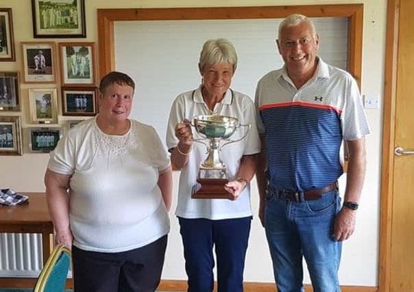 From left, competition winners Avril Wilson, Sandra Shackleton and Rab Clarke.