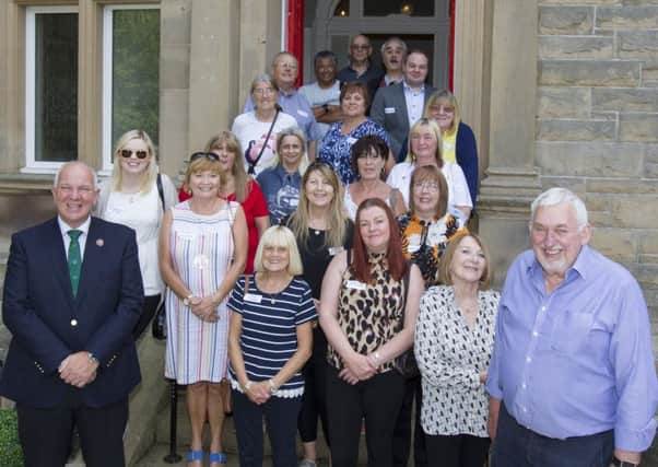 Hawick and Hermitage councillor Watson McAteer and Balcary House Hotel owners David and Sue Watson with guests at a reunion there of former Barnardo's children.