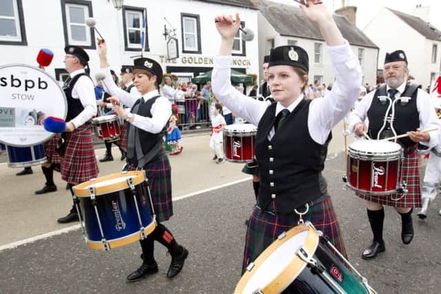 Lisa Kimber and Clare Ellis of Stow Pipe Band.