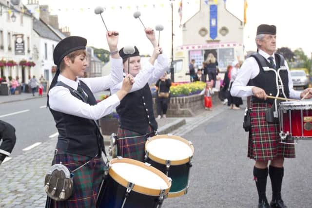 Lisa Kimber and Clare Ellis of Stow Pipe Band.