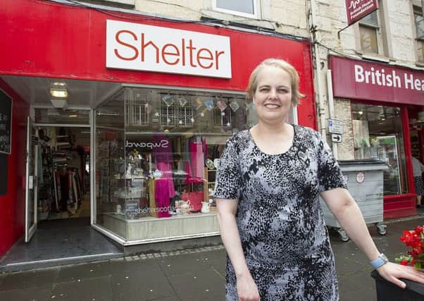 Donna Mackie at the Shelter charity shop in Hawick High Street.