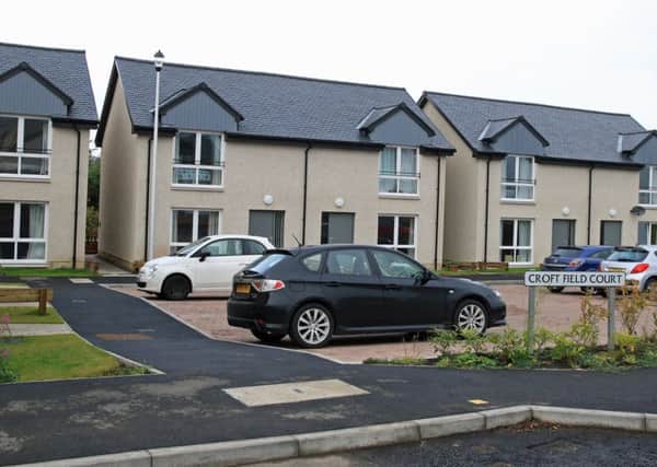 Existing affordable houses built for Eildon Housing Association at Croft Field Court in Jedward Terrace, Denholm.