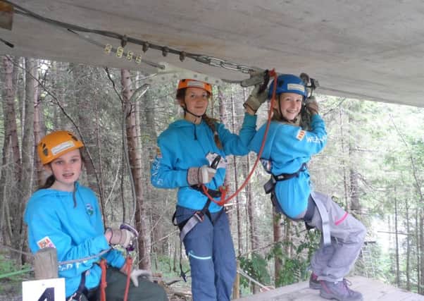 Girl Guides from across the Tweed Valley have returned home from a trip to Switzerland.
The group, aged 12-13, took part in a host of activities, including hiking, white-water rafting, climbing, ziplining and highropes (pictured)